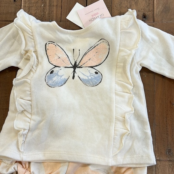 Grayson mini butterfly sweatshirt and bloomer set NWT - Picture 2 of 6